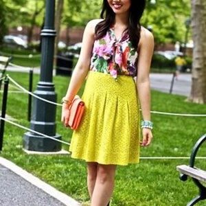 Anthropologie Maeve Yellow Lawn Party Lace Circle Skirt